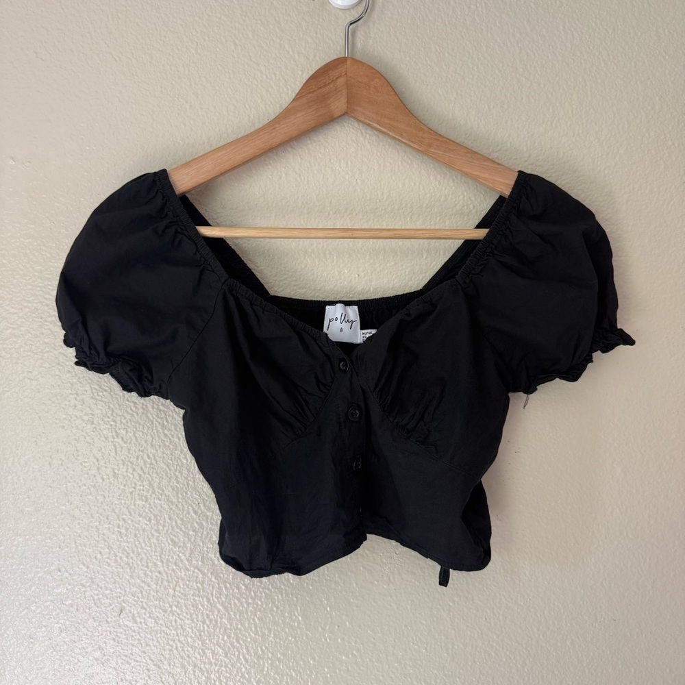 ❇️Polly Black Puff Sleeve Blouse 2 for $22❇️